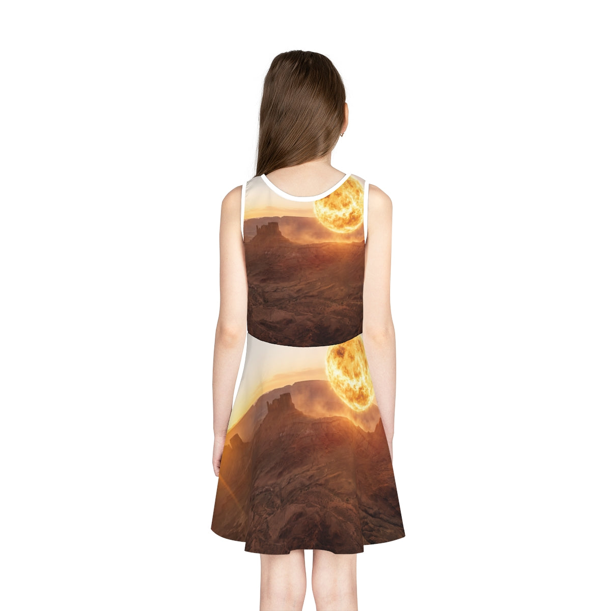 Girls' Sleeveless Sundress with Cosmic Canyon Sun