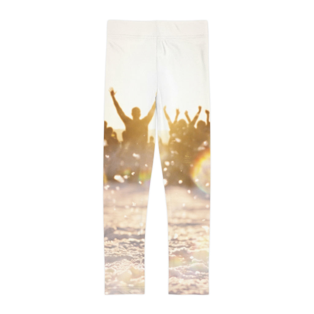 Kids Leggings with Golden Hour Crowd Art