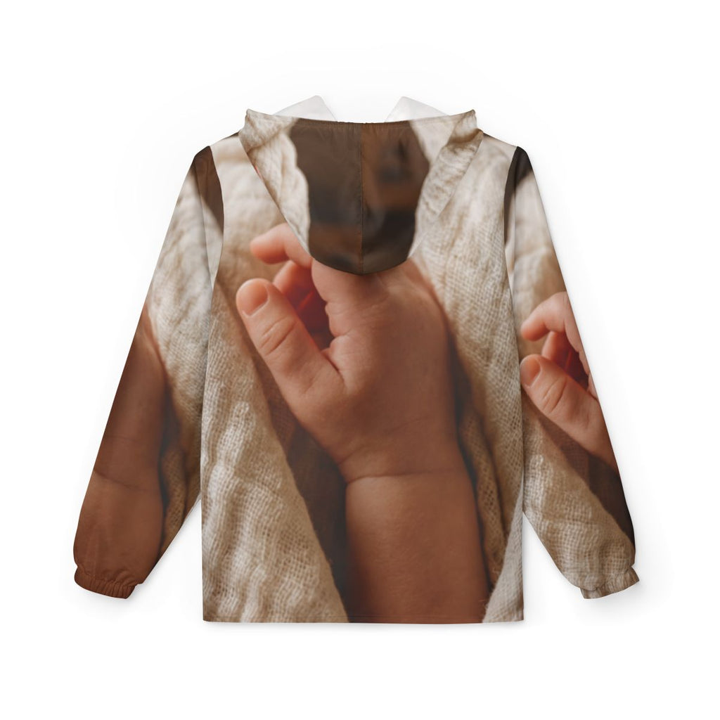 Unisex Windbreaker Jacket - Tender Newborn Hand in Soft... |...