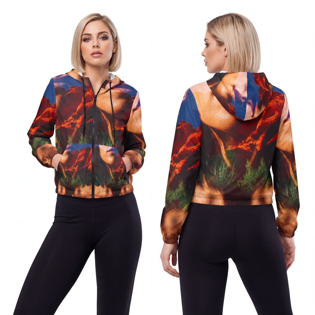 Windbreaker Jacket - Red Rock Mirage Shell | Echovira...