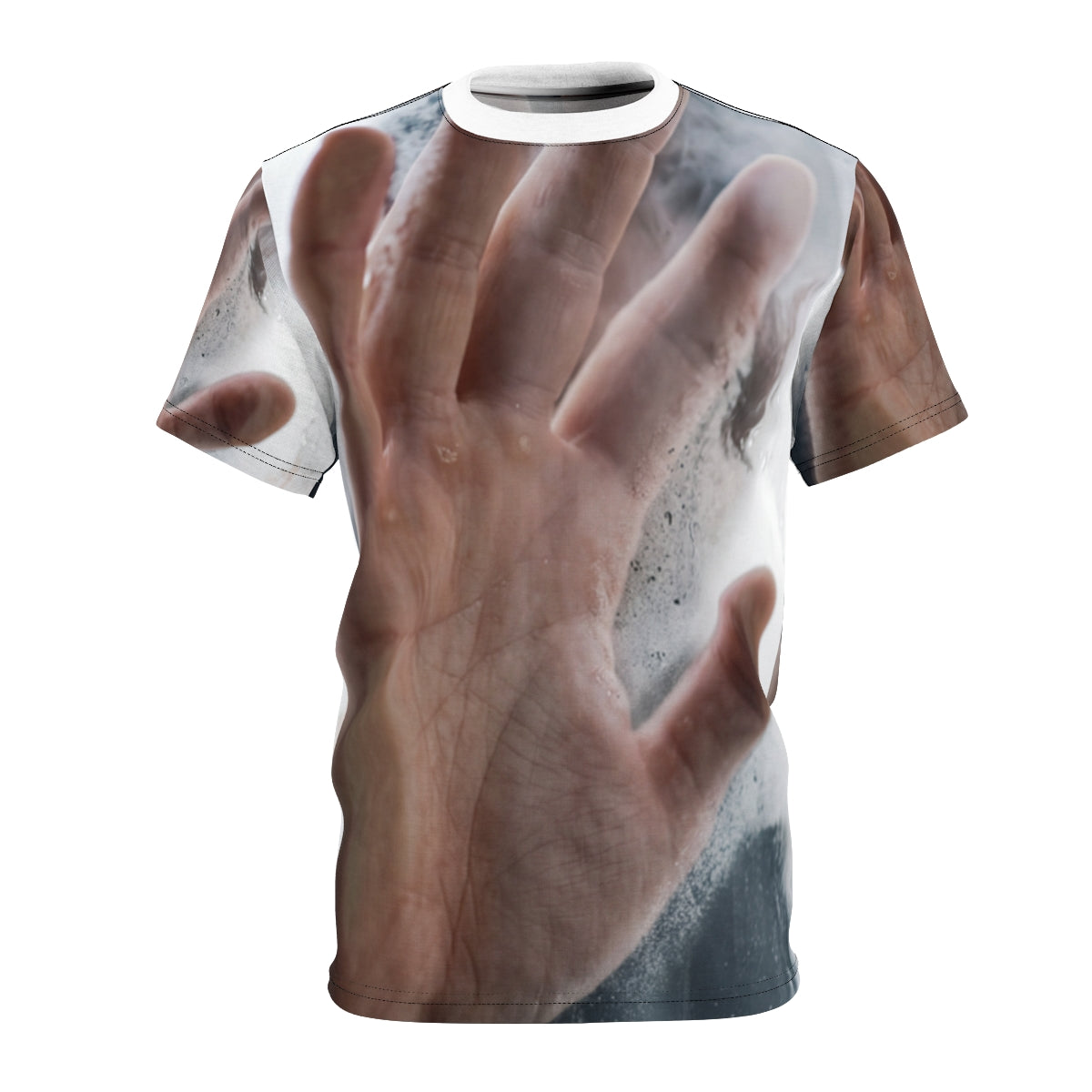 Unisex Cut and Sew Tee with Steamy Glass Art