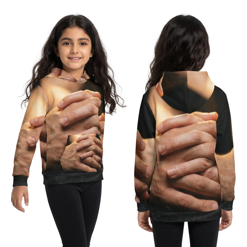 Children's Hoodie Intertwined Hands Art