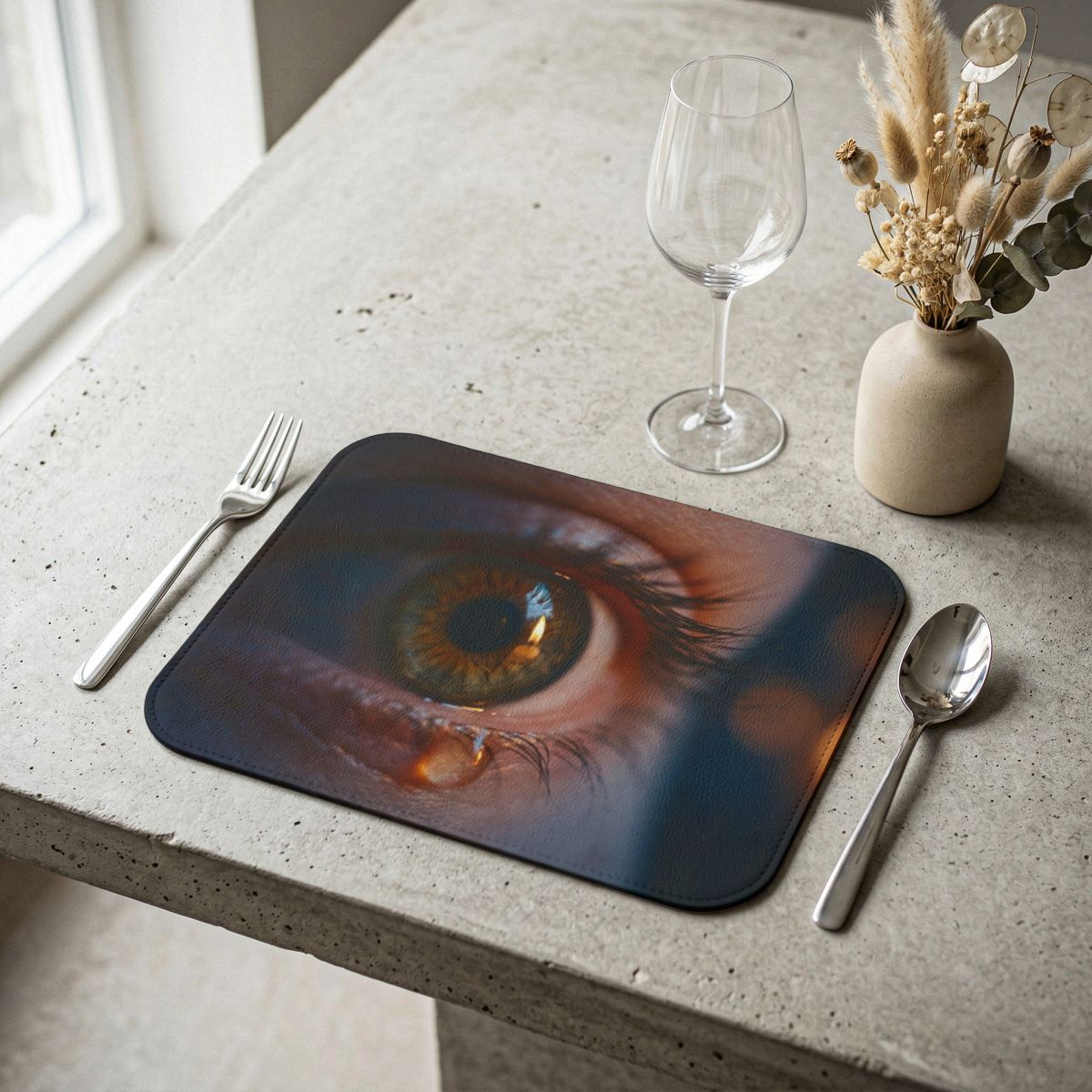 Leather Placemat - Moody Art Dining