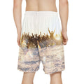 Men's Sports Shorts with Golden Crowd Art