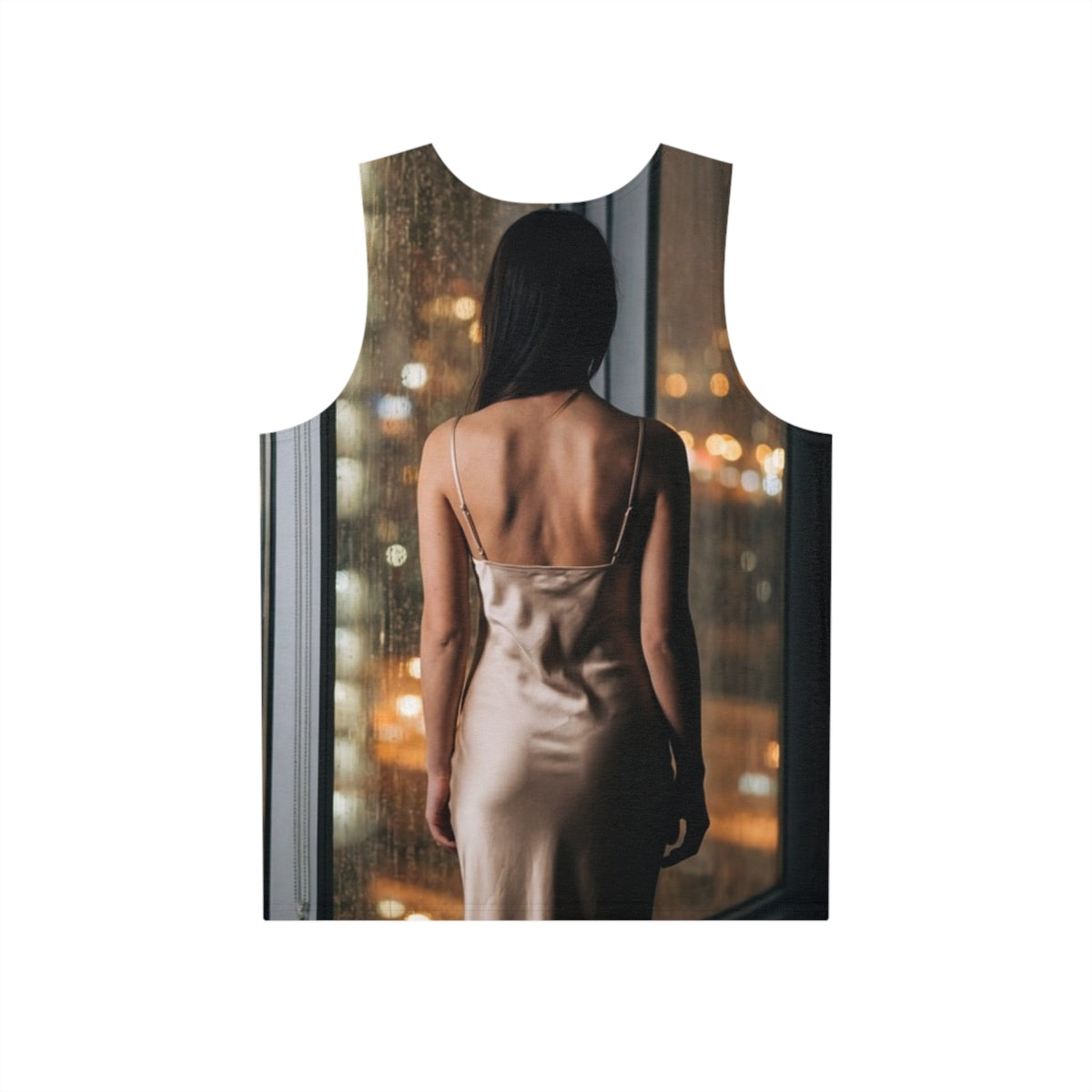 Men's Tank - City Lights Rainscape Silk Silhouette Art |...