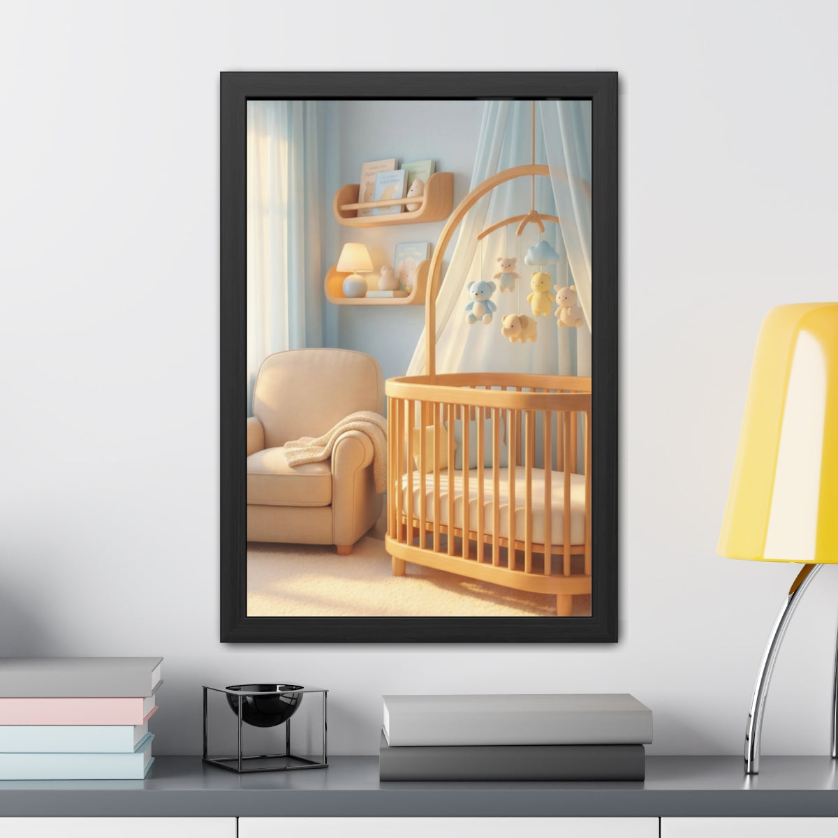 Framed Posters - Dreamy Serene Nursery Art — Portrait (8×12...
