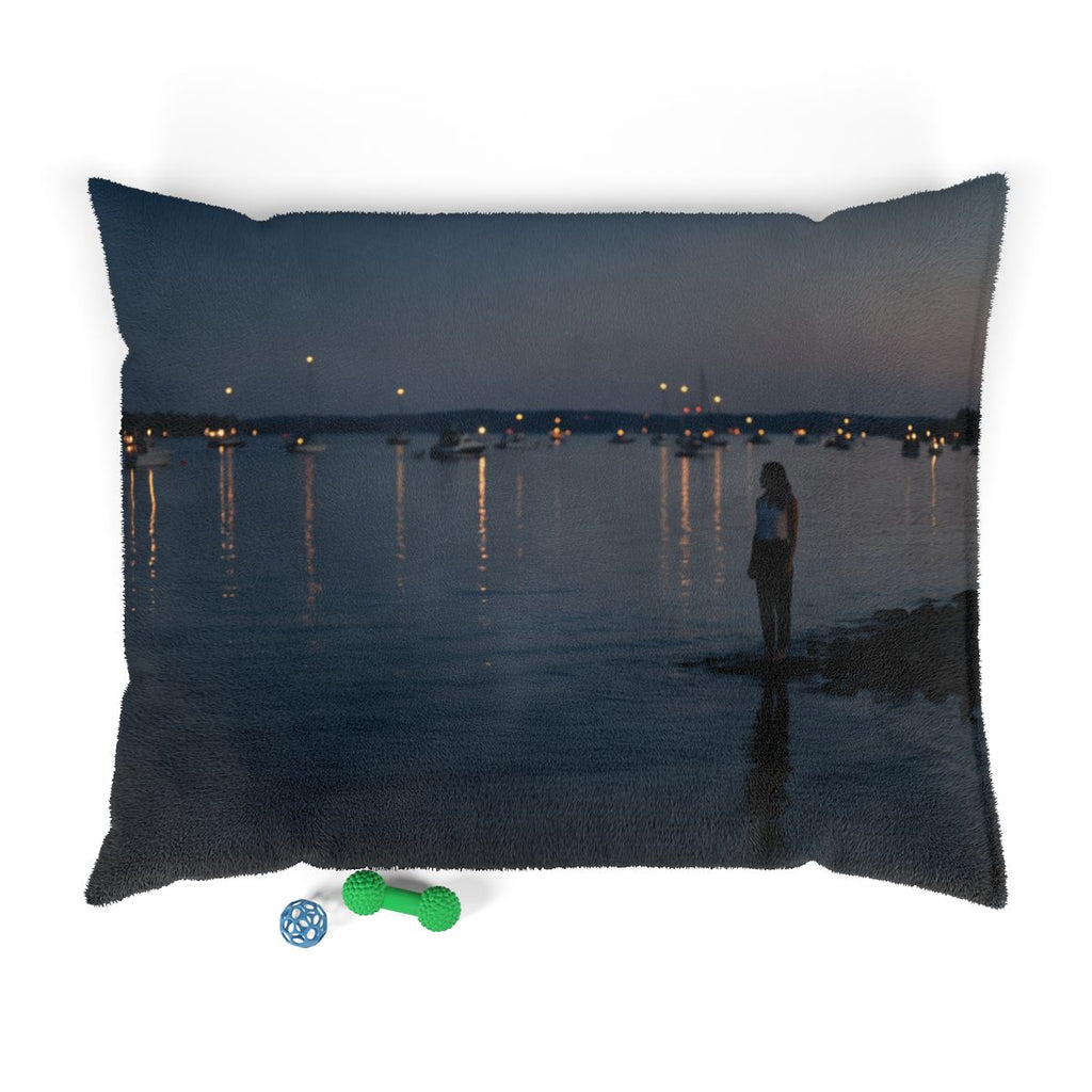 Pet Bed - Coastal Twilight Harbor | Echovira Gallery