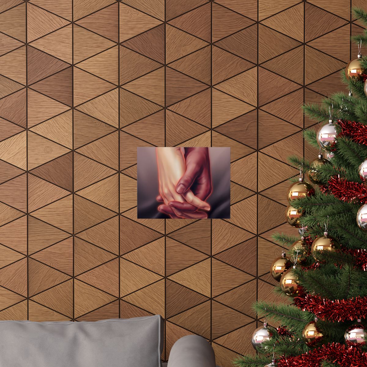 Matte Horizontal Posters - Ethereal Connection Holding Hands...