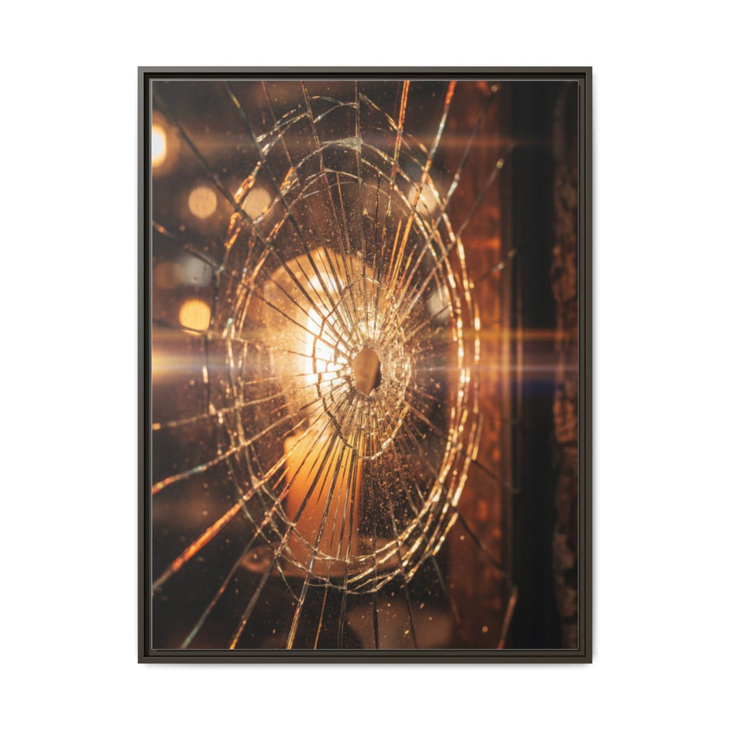 Framed Matte Canvas - Shattered Glass — Espresso / 1.25"