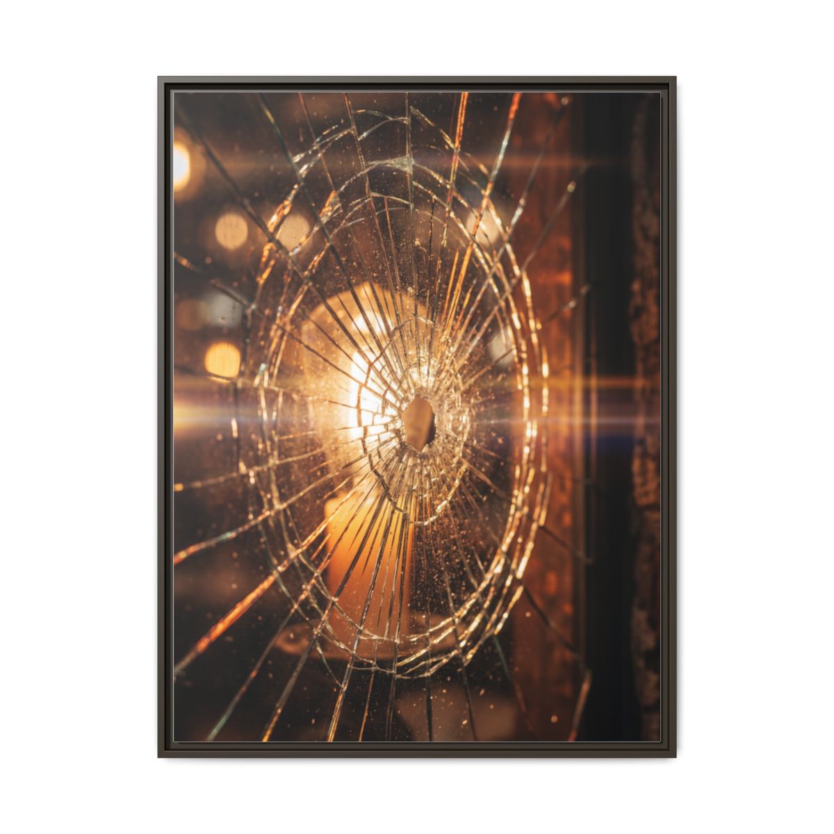 Framed Matte Canvas - Shattered Glass — Espresso / 1.25"