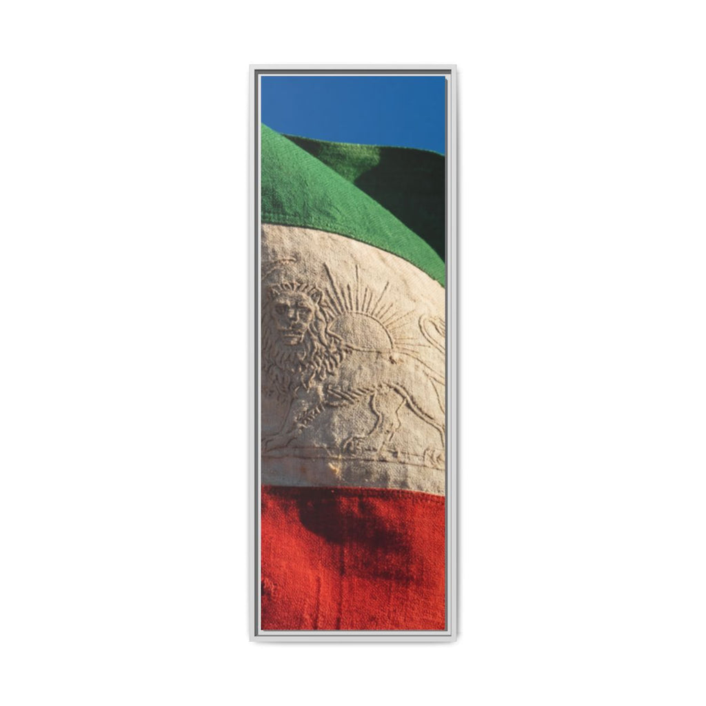 Framed Canvas Art - Distressed Flag — White / 1.25"