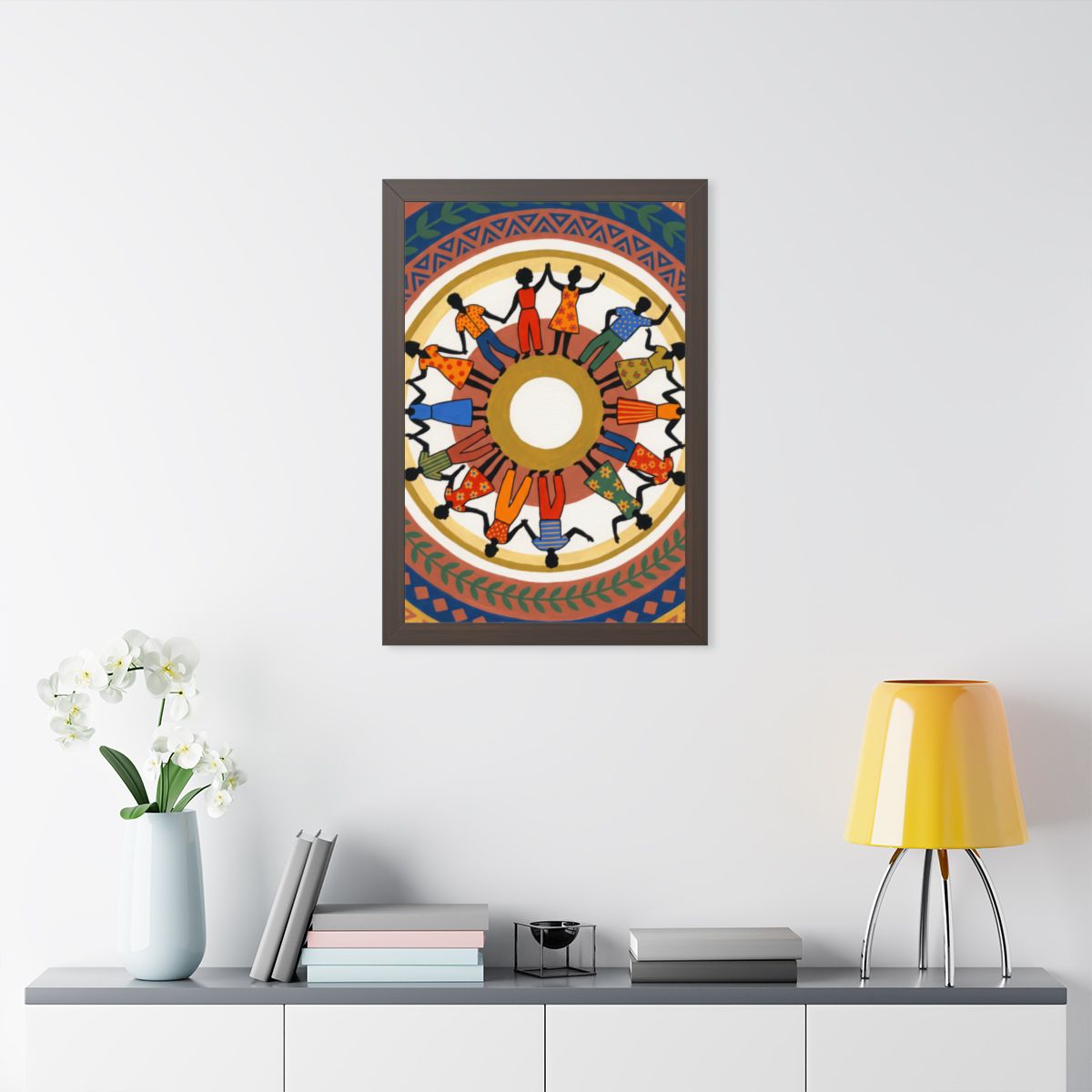 Framed Vertical Poster - Unity Mandala Folk Art (11×14... |...