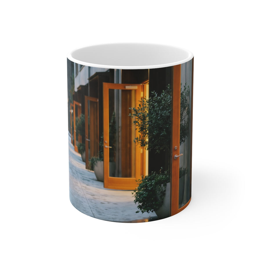 11oz White Mug - Twilight Promenade Glow