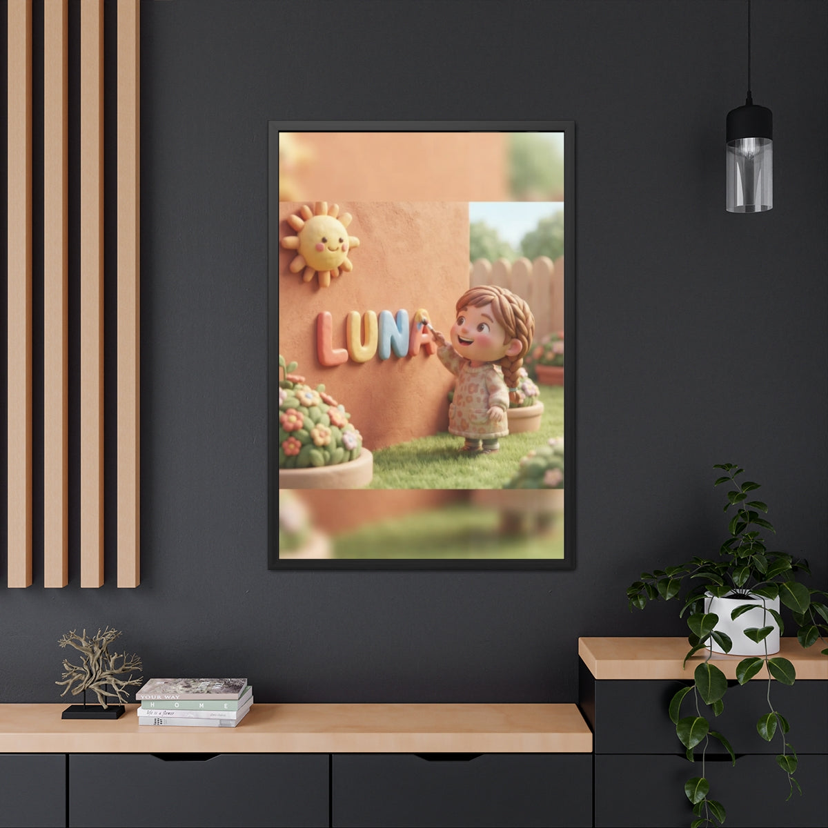 Framed Poster - Luna Sunshine Clay Garden (8×12, 9×11... |...