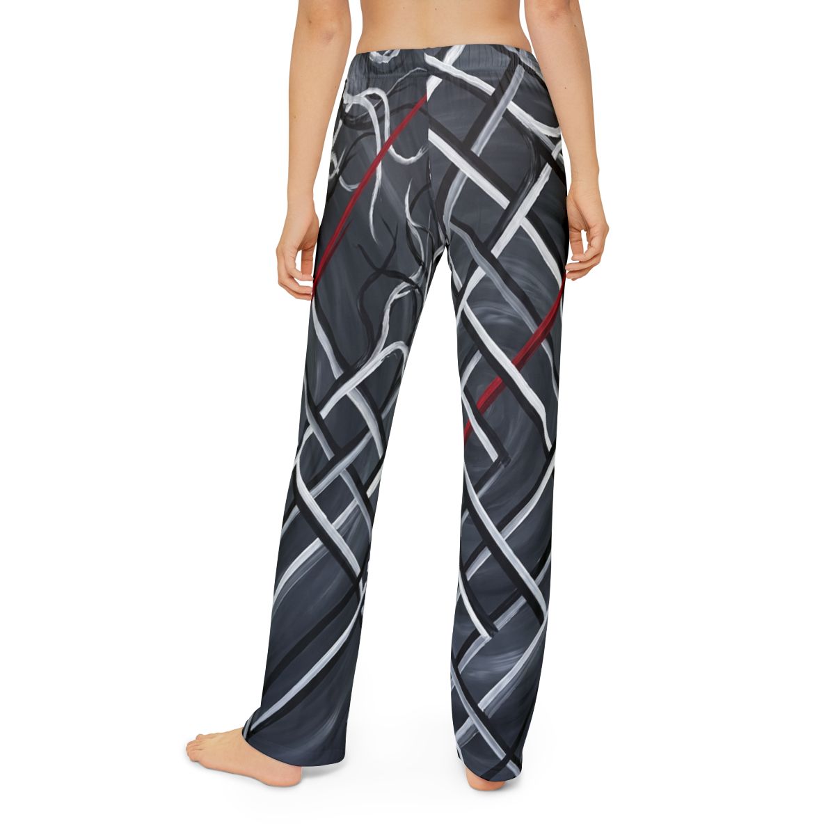 Kids Lounge Pants Abstract Geometric Grid Art