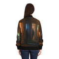 Women's Bomber Jacket - Shadowed Alleyway Mystery Art Print...
