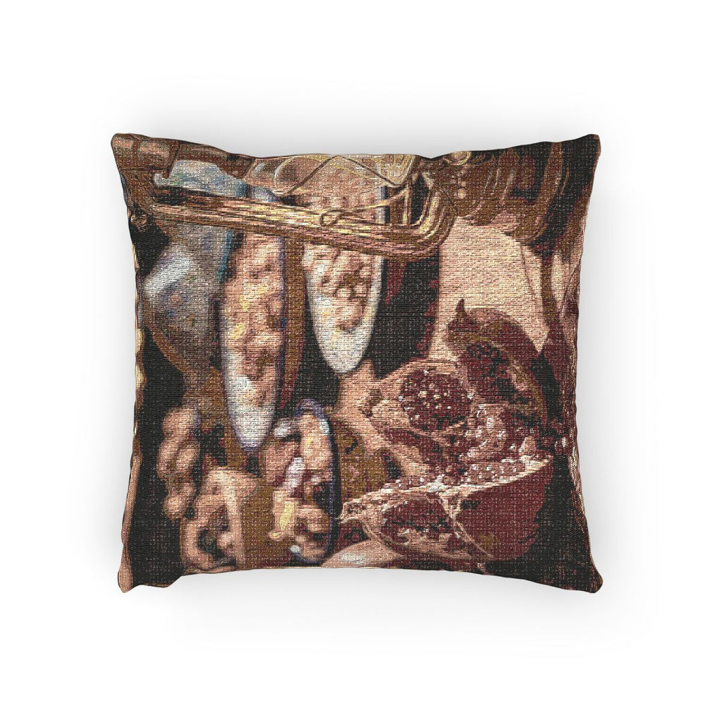 Woven Pillow - Crimson Lantern Cozy Glow | Echovira Gallery