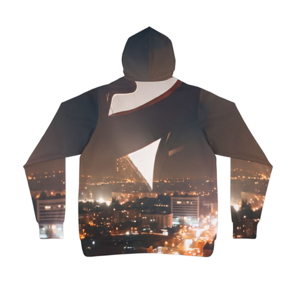 Men's Athletic Hoodie - Midnight City Skyline | Echovira...