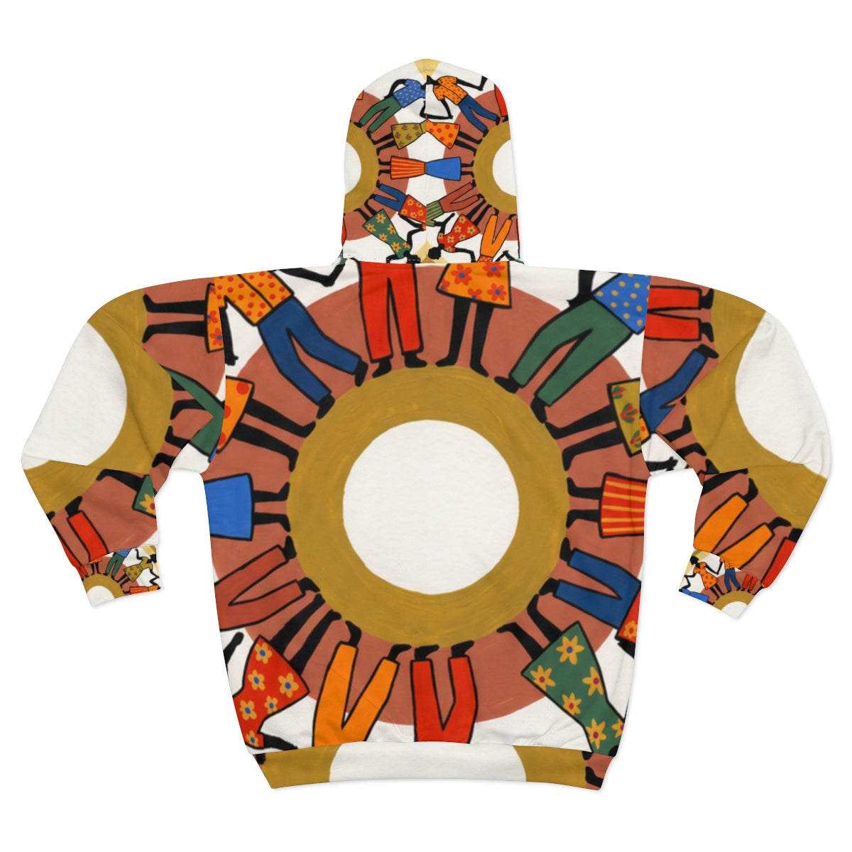 Unisex Zip Hoodie - Unity Mandala Folk Art | Echovira...