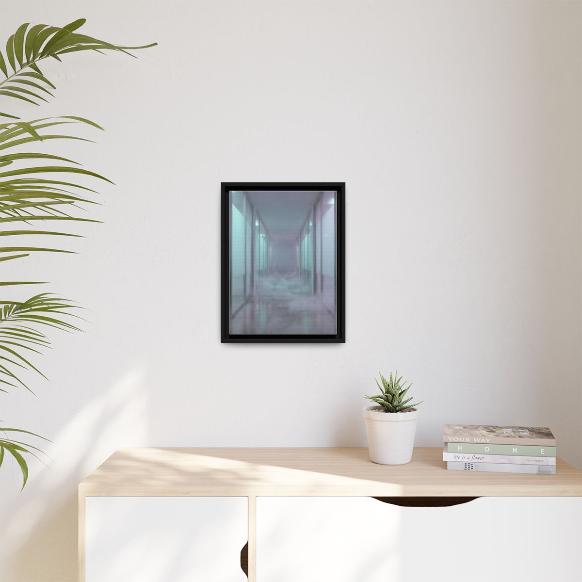 Matte Canvas, Framed - Liminal Corridor Fog Art Print —... |...