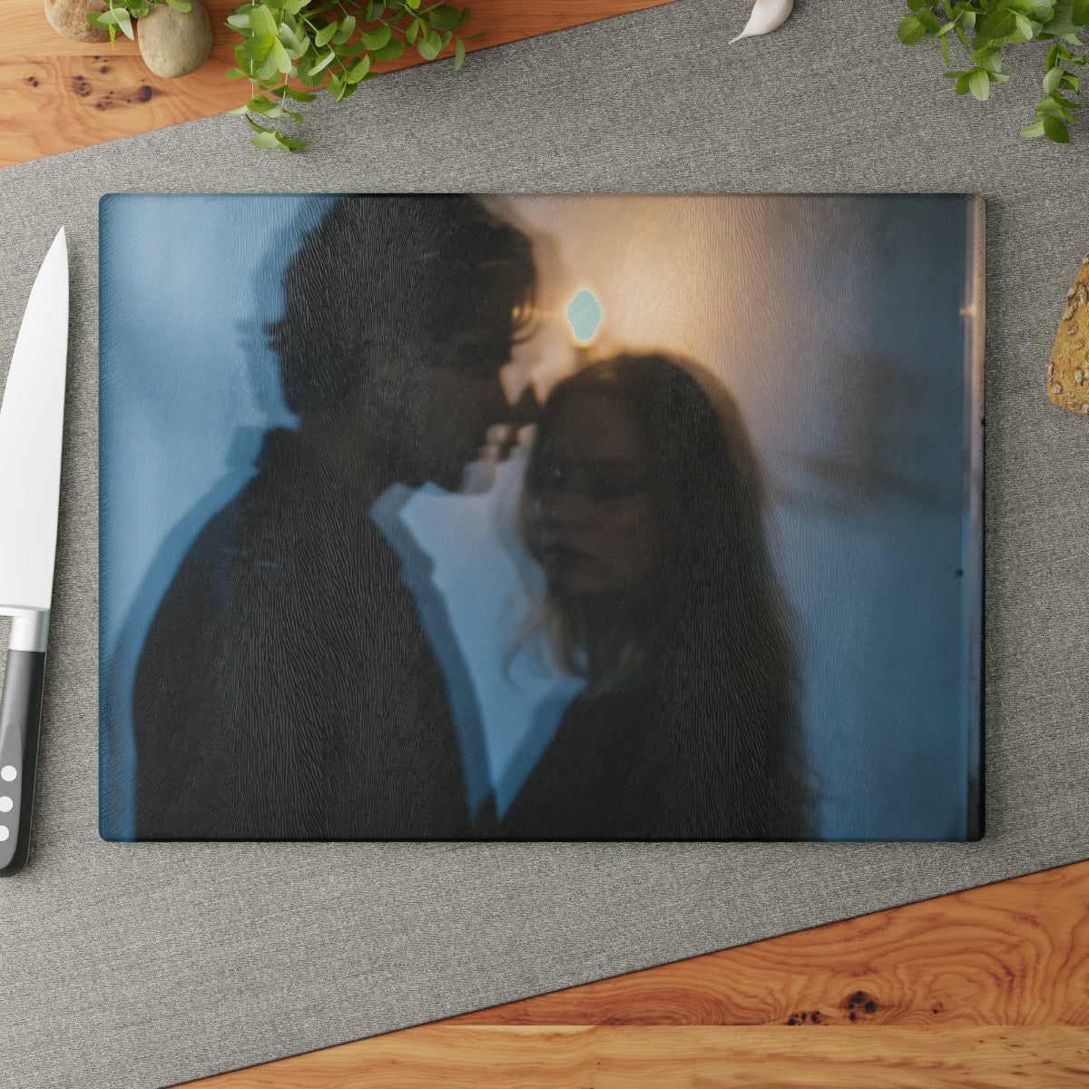 Midnight Shadow Cutting Board - Moody Glass Prep Board |...