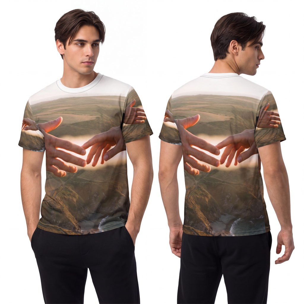 Men's Unisex Cut & Sew Tee - The Infinite Touch | Ethereal...