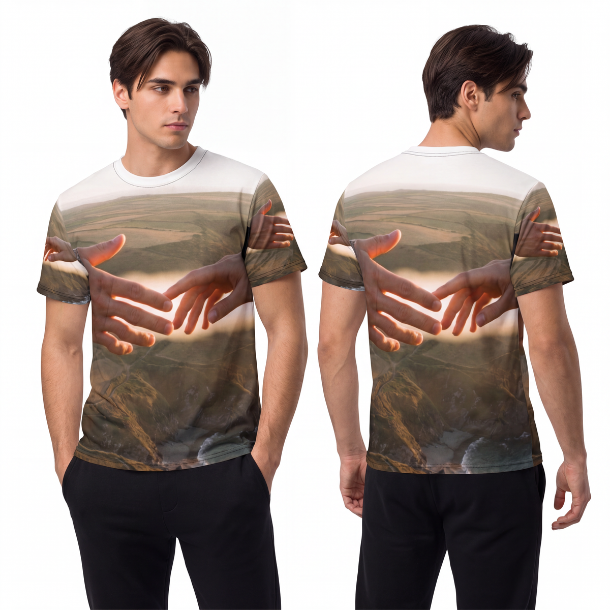 Men's Unisex Cut & Sew Tee - The Infinite Touch | Ethereal...