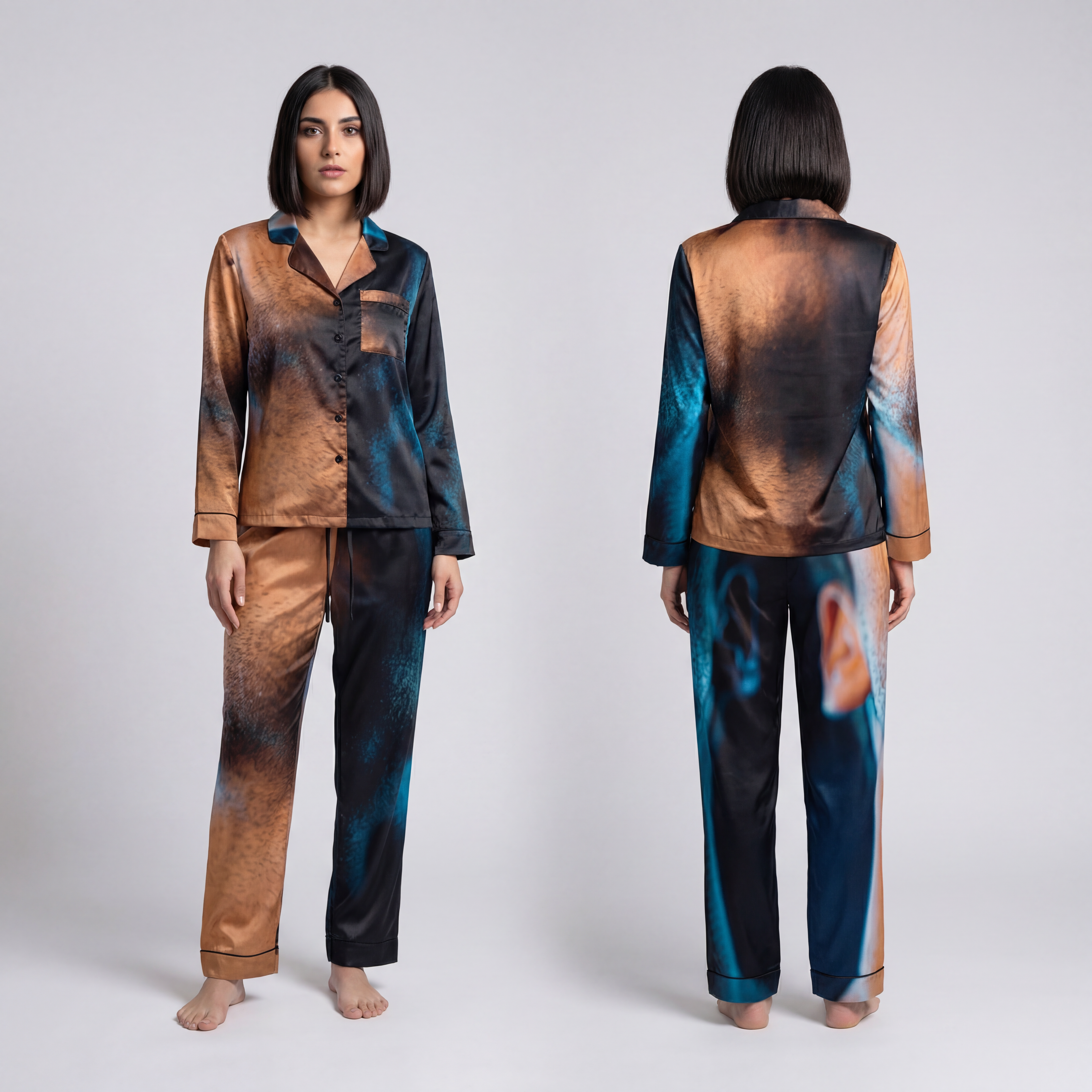 Women's Satin Pajamas - Midnight Glow
