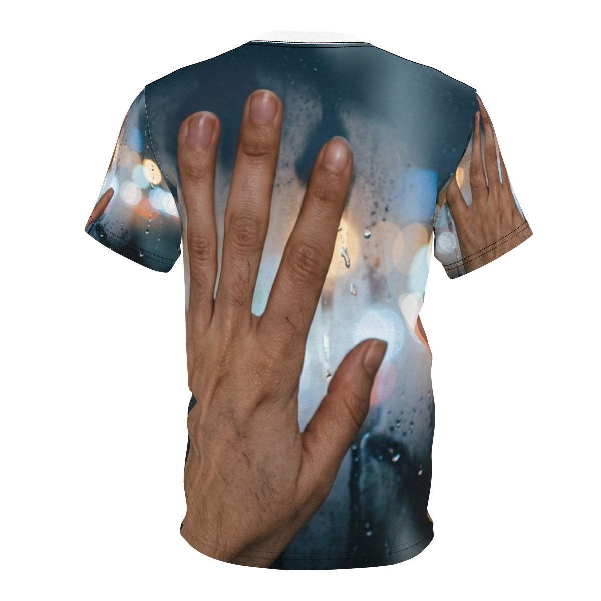 Men's Cut and Sew Tee Rainy City Window Art