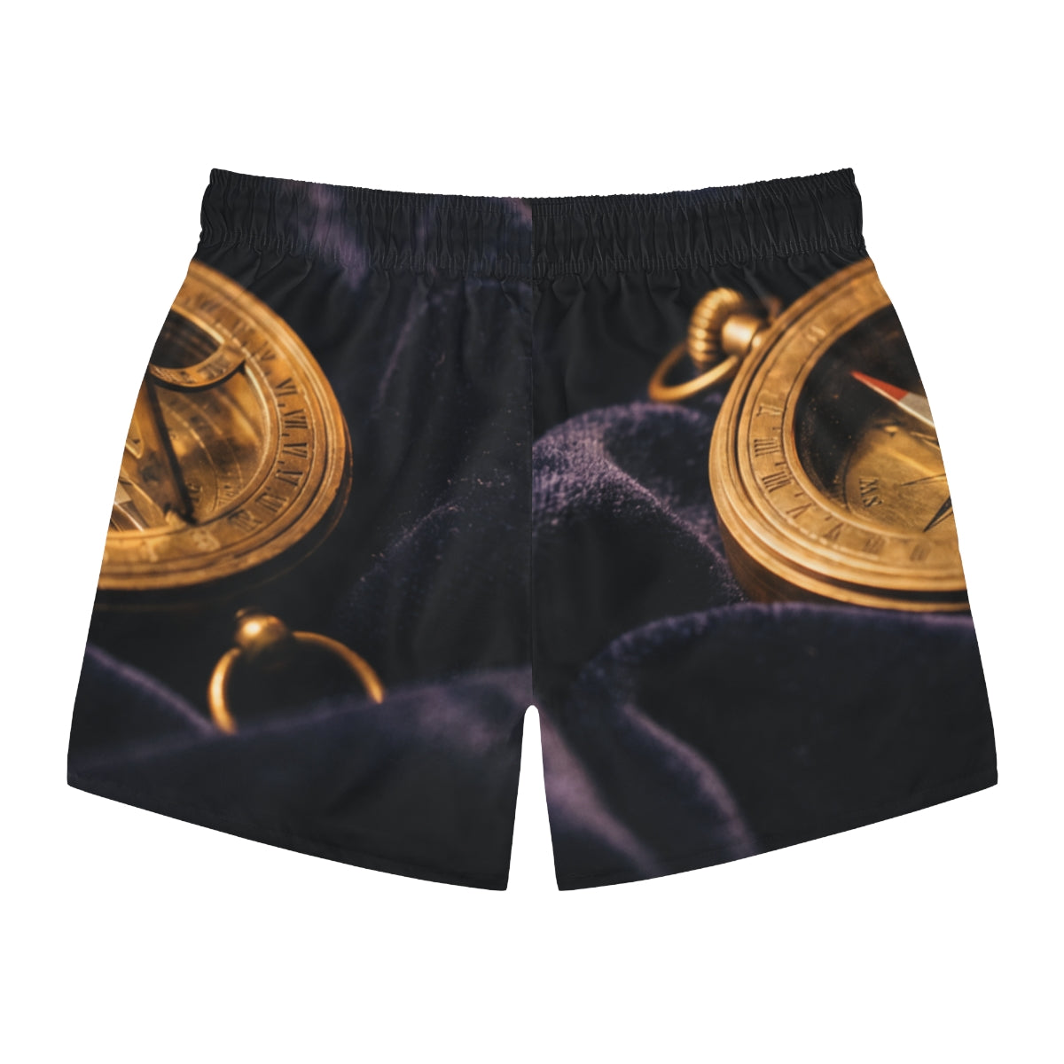 Vintage Brass Sundial Compass Swim Trunks