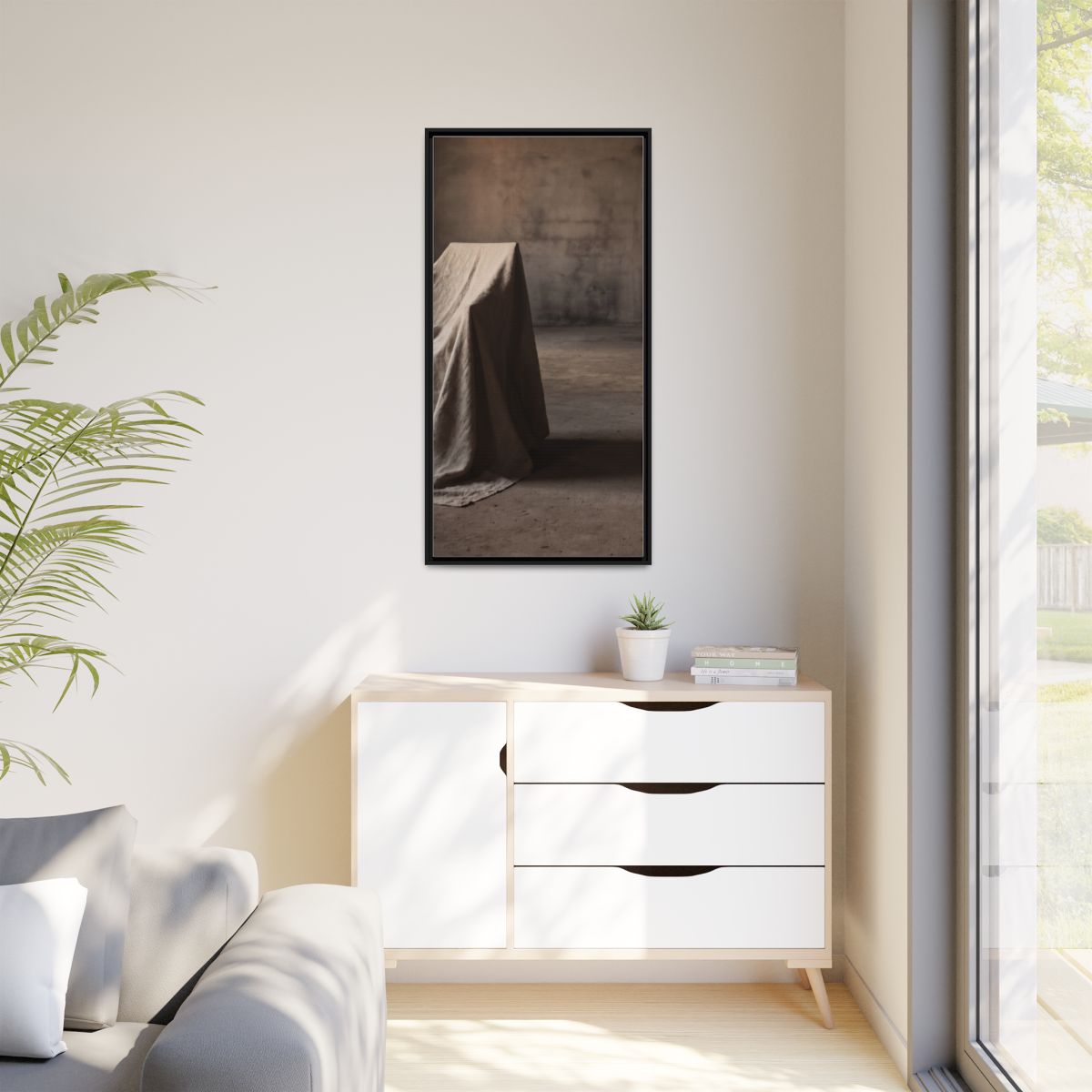 Matte Canvas, Framed - Draped Silence Still Life Art... |...
