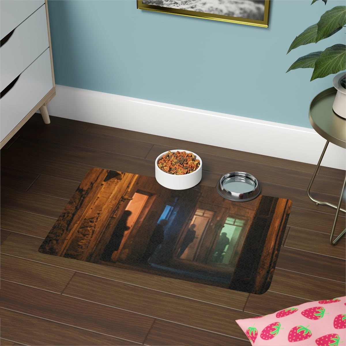 Pet Food Mat - Shadowed Alleyway Mystery Art Print |...