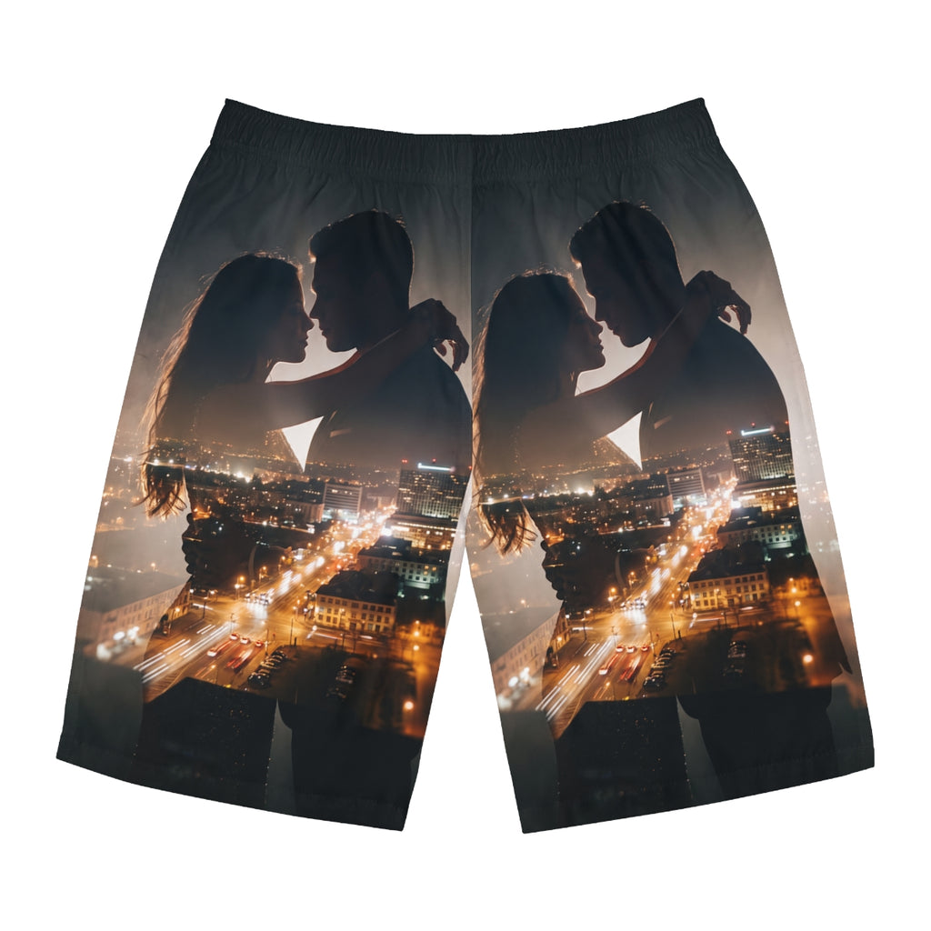 Men's Board Shorts - Midnight City Skyline | Echovira...