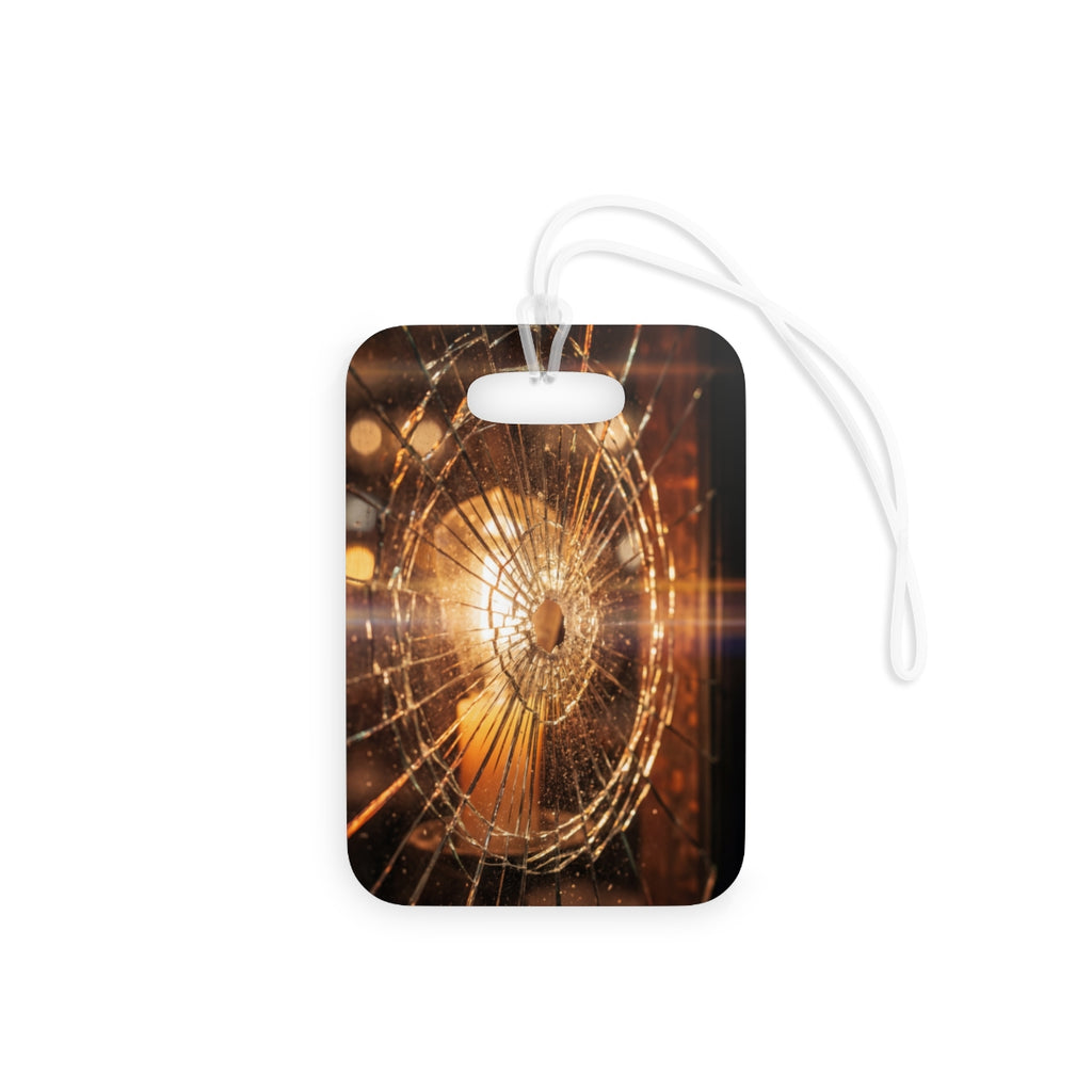 Luggage Tags - Golden Fracture Shattered Glass Art |...