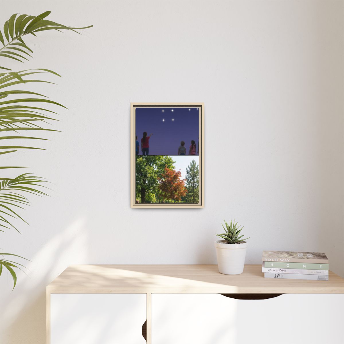 Matte Canvas, Framed - Stardust & Forest Discovery — Natural...