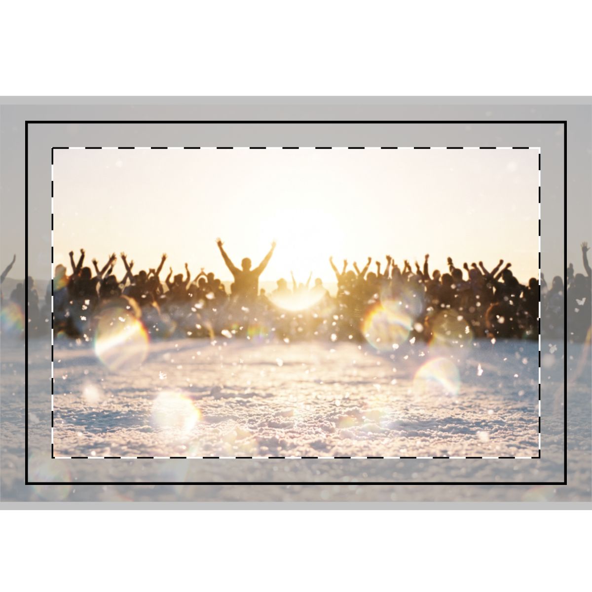 Hand Flag with Golden Hour Crowd Artwork