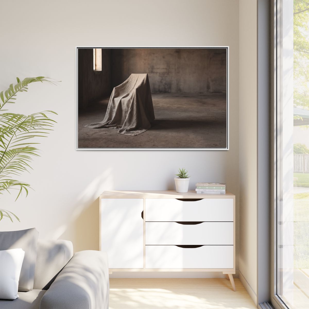 Matte Canvas, Framed - Draped Silence Still Life Art... |...
