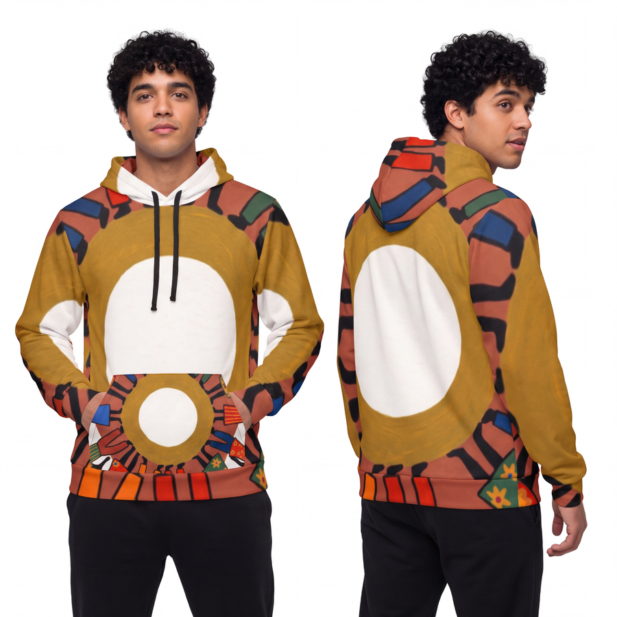 Men's Athletic Hoodie - Unity Mandala Folk Art