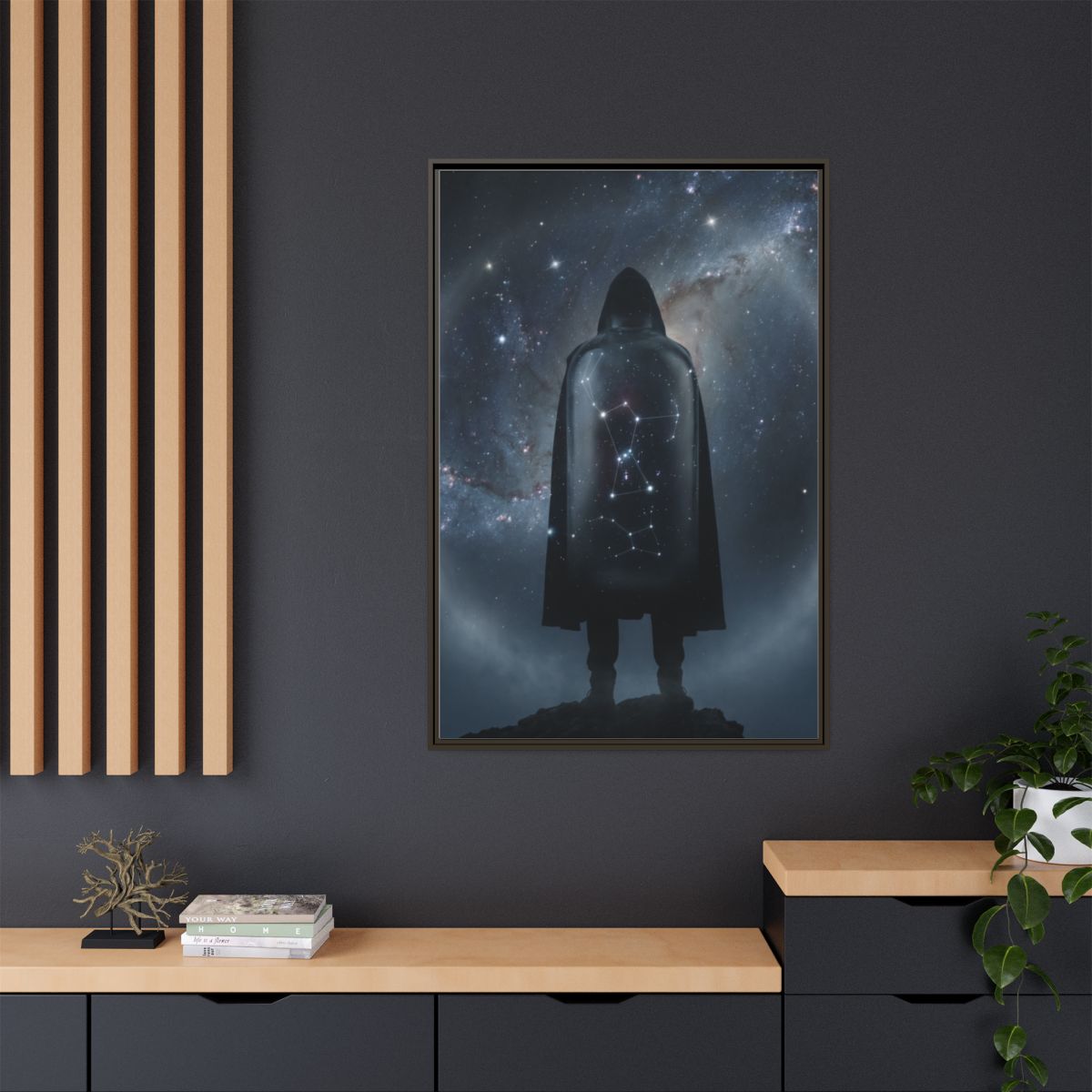 Framed Matte Canvas - Cosmic Sentinel — Espresso / 1.25"......