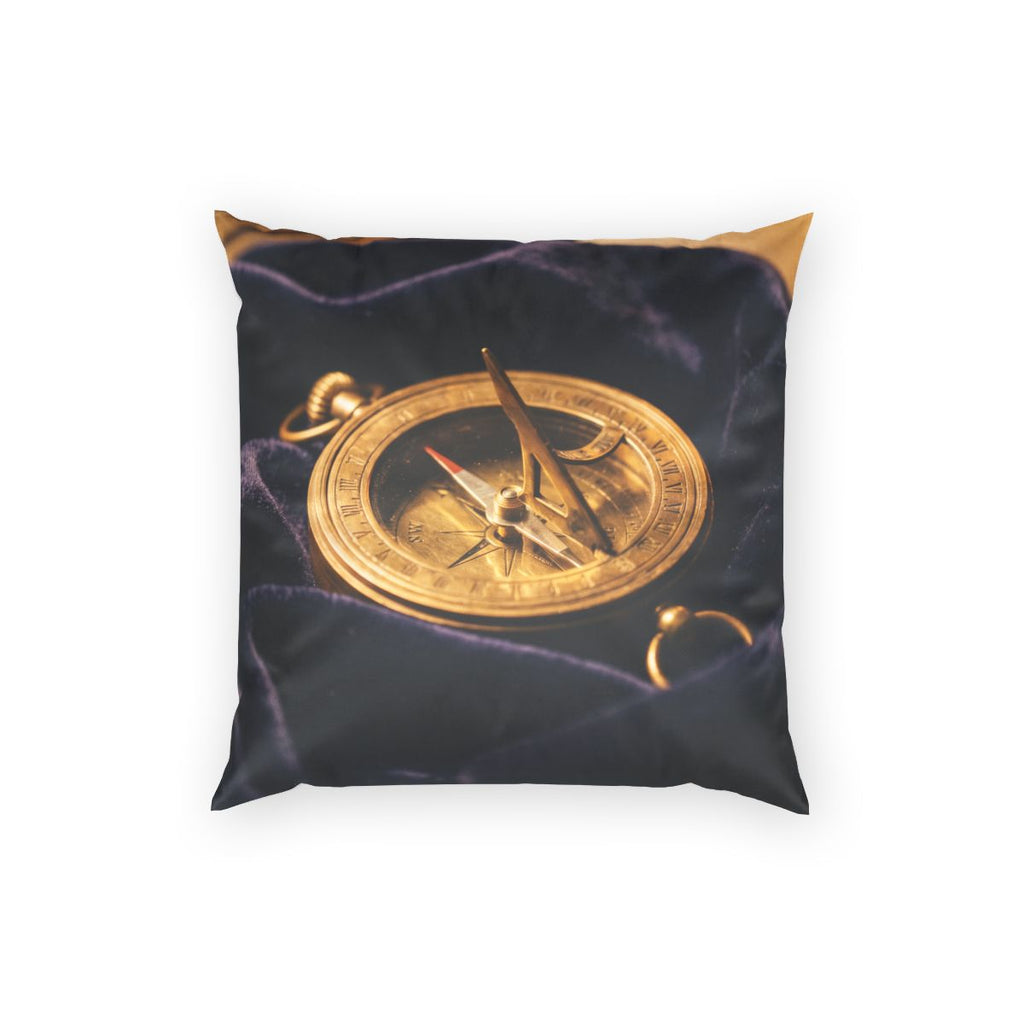Sundial Compass Poly Velvet Pillow