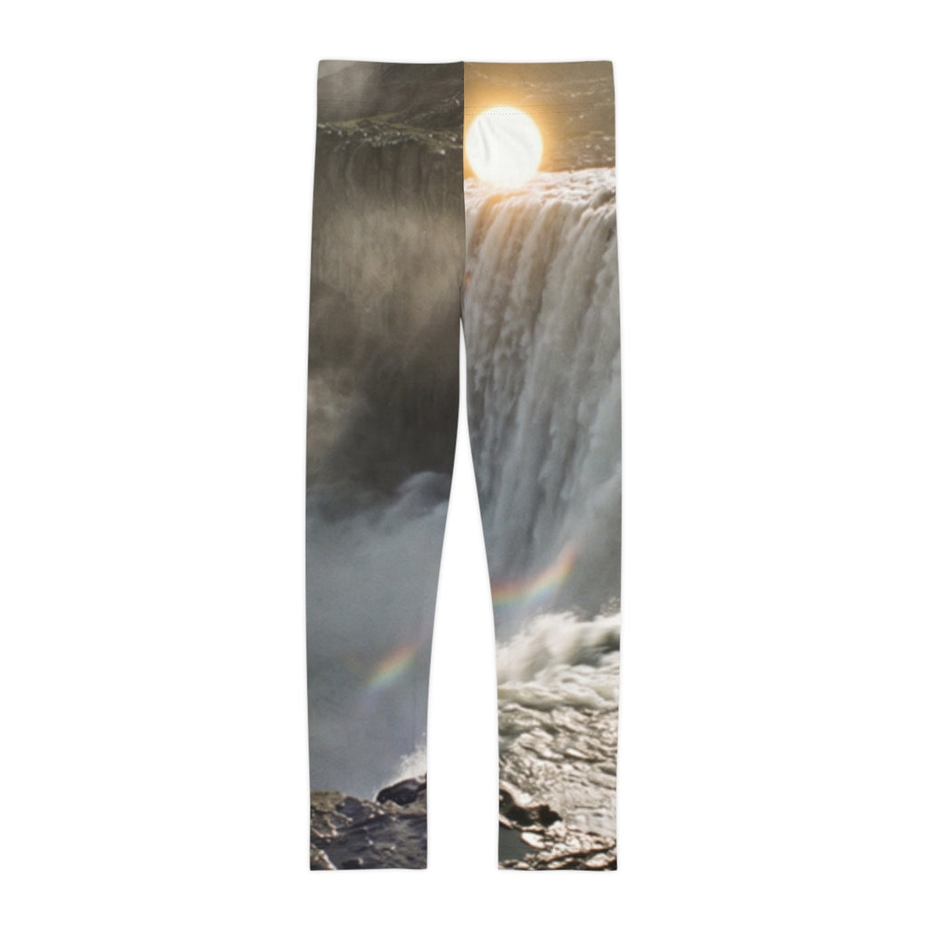 Kids Leggings with Nordic Golden Waterfall