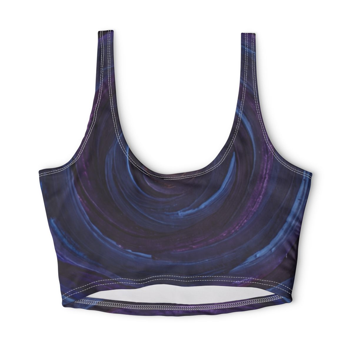 Sports Bra - Cosmic Indigo Vortex Support | Echovira Gallery