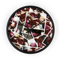 Wall Clock - Crimson Echoes Rose Petal Mosaic | Echovira...