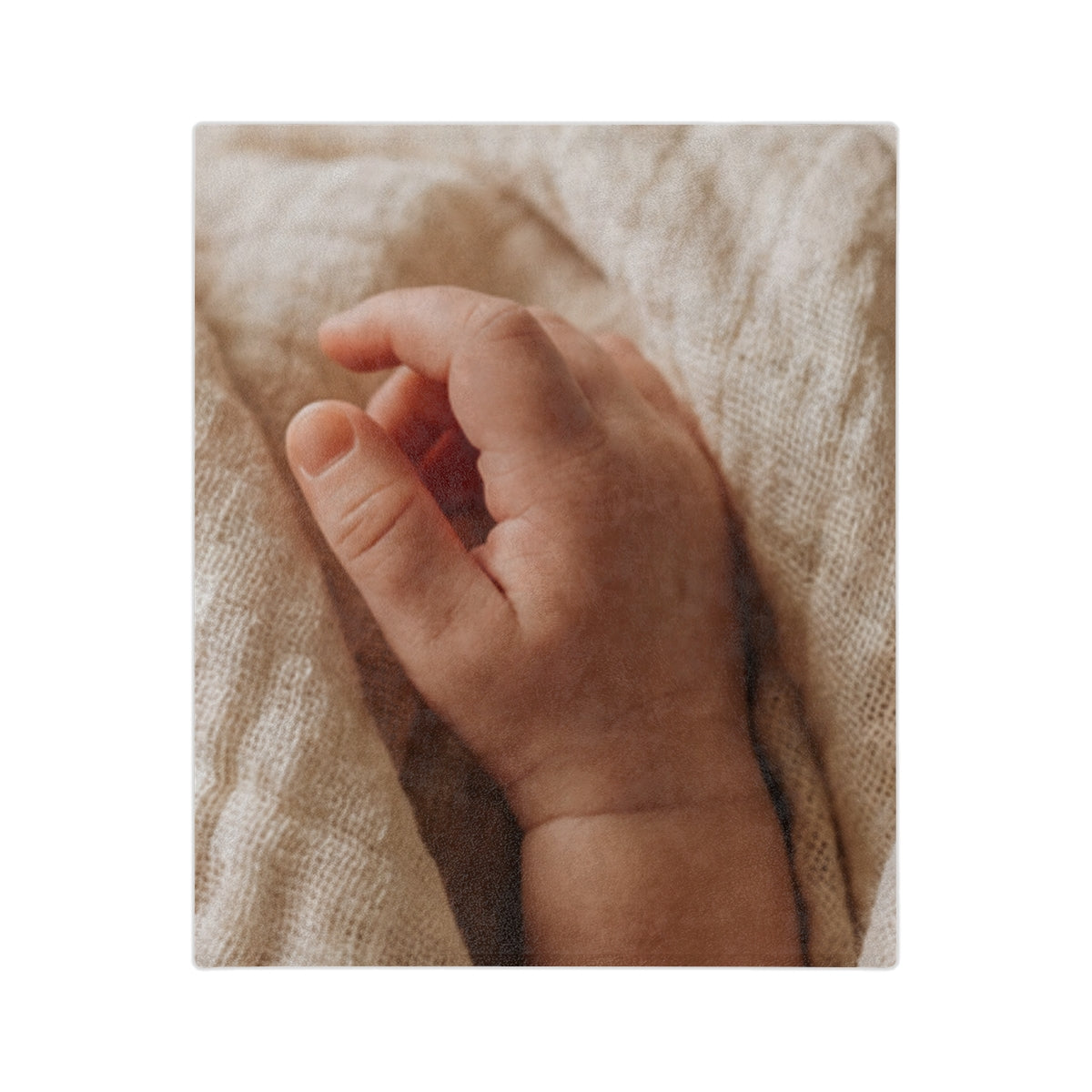 Velveteen Microfiber Blanket - Tender Newborn Hand in Soft...