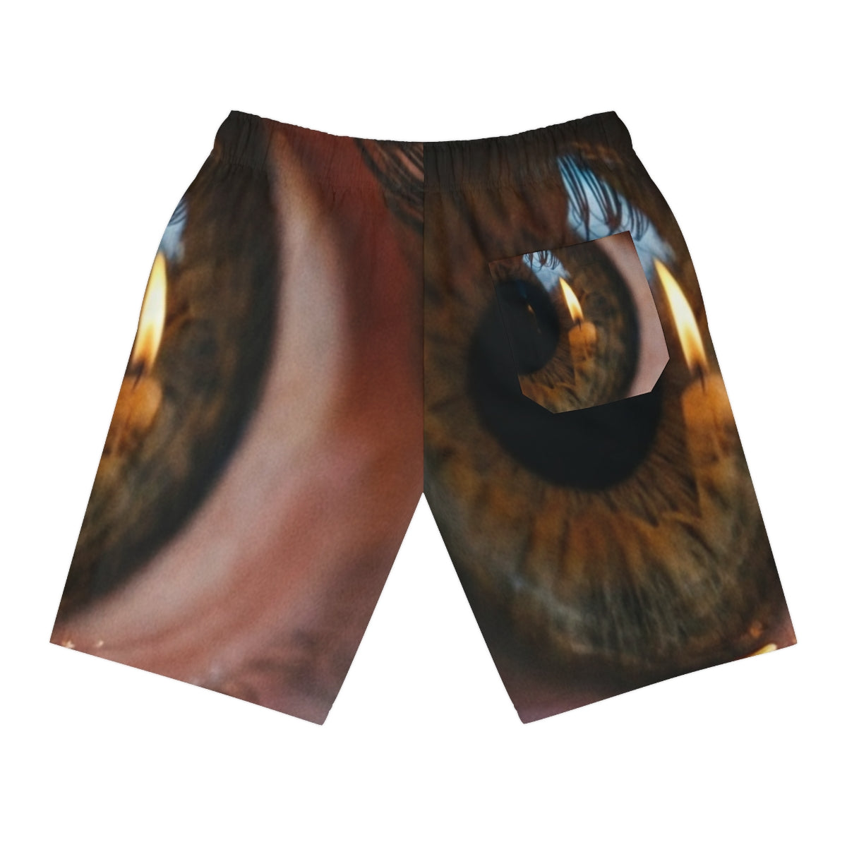 Men's Athletic Long Shorts - Amber Iris Reflection Fine Art...