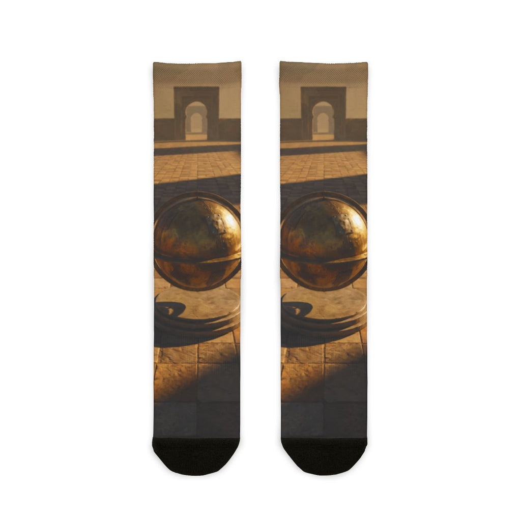 Sublimation Crew Socks - Courtyard Stone | Echovira Gallery