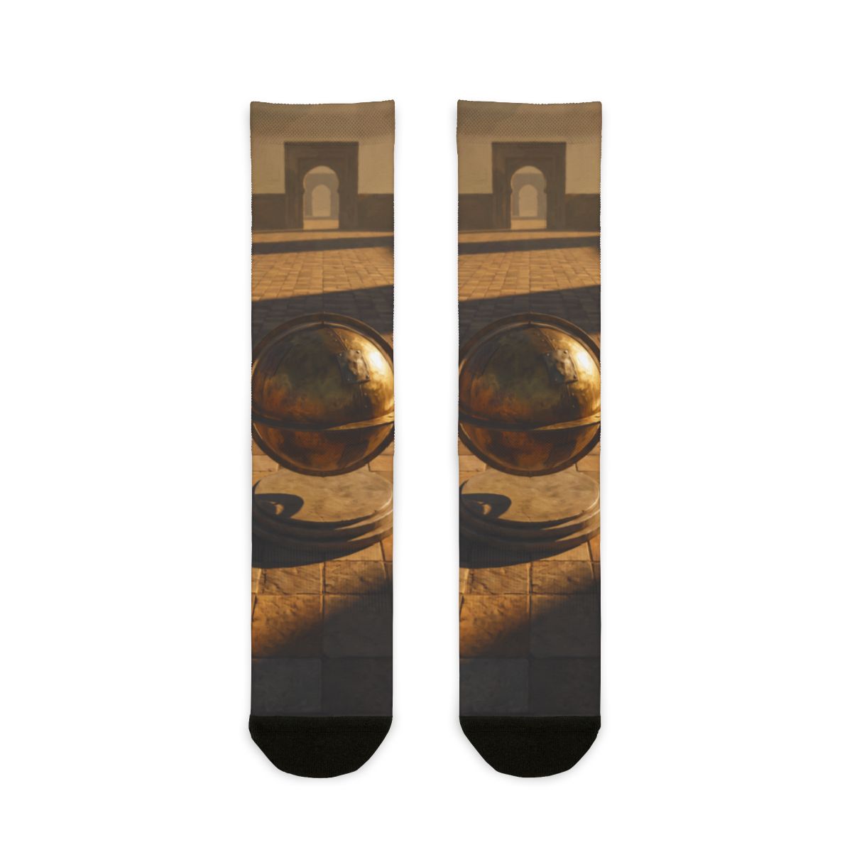 Sublimation Crew Socks - Courtyard Stone | Echovira Gallery