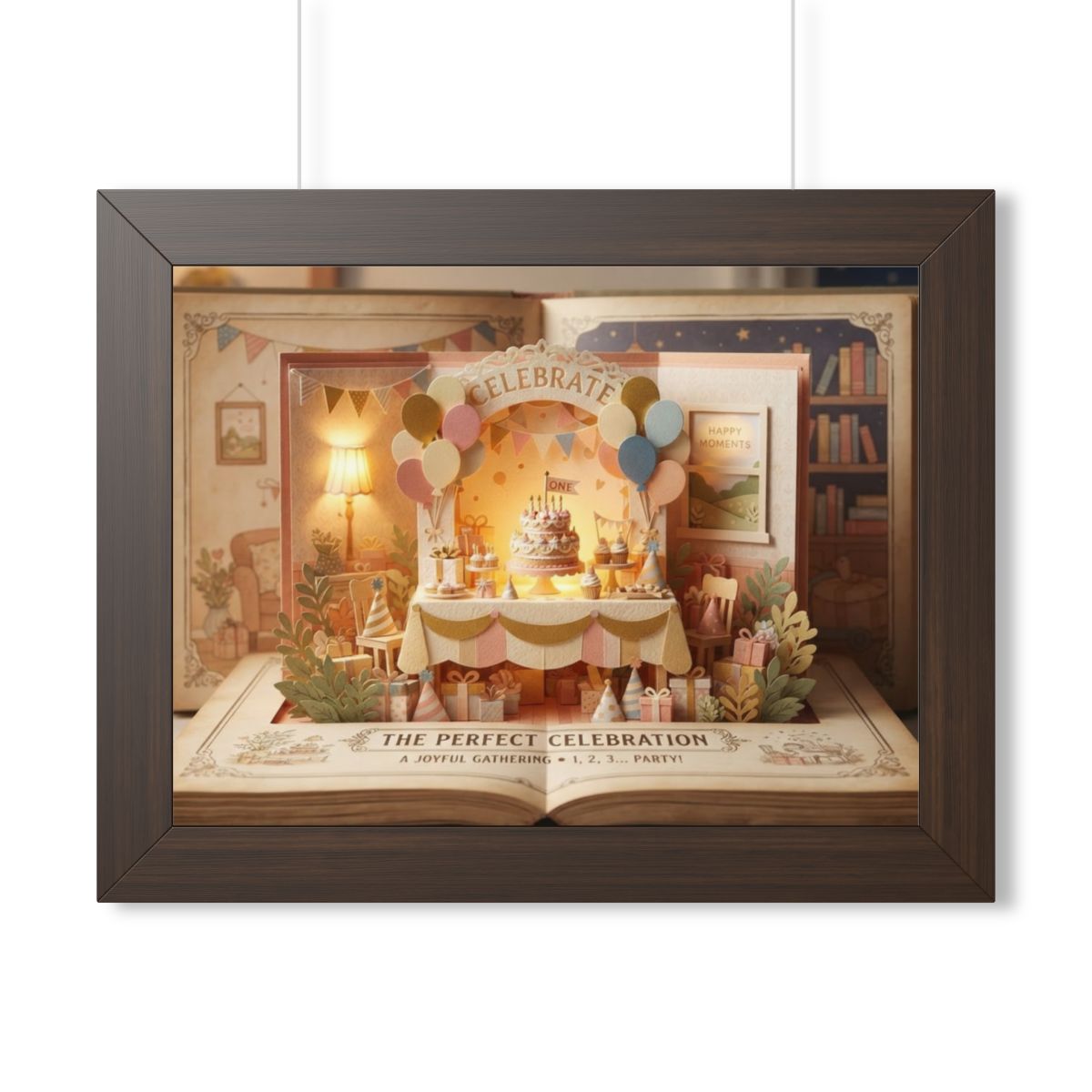 Framed Horizontal Poster - Storybook World — Walnut (14×11...