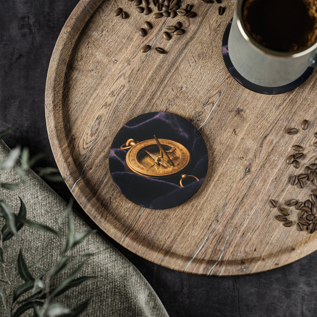 Vintage Brass Sundial Coasters Set