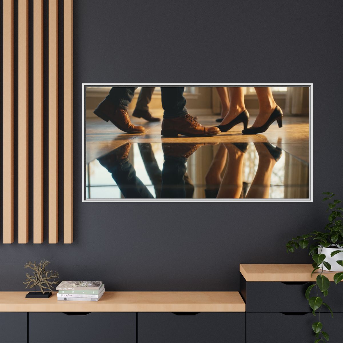 Matte Canvas, Framed - Golden Hour Reflections Cinematic Art...